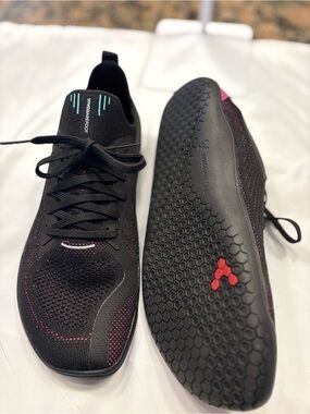 Vivo Barefoot Women’s Black Athletic Shoes with Pink Accents